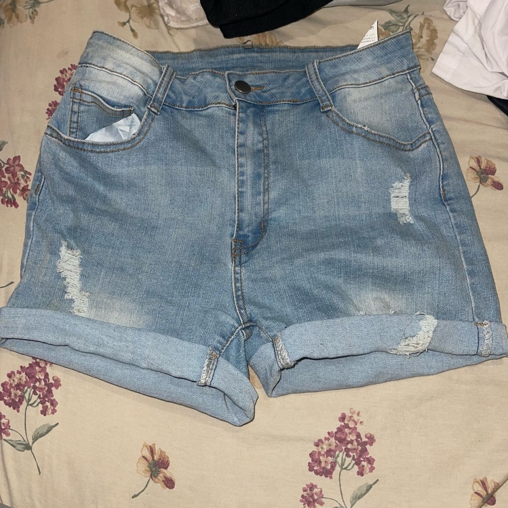 Casual Light Blue Denim Jean Shorts
